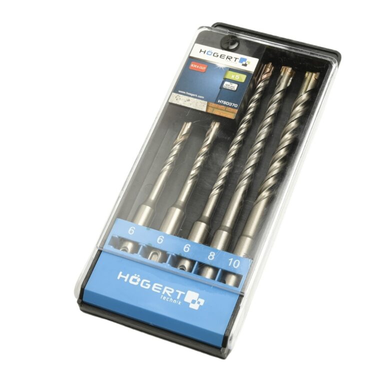 SDS Plus Masonry Drill Bit Set Carbide 4-Cutter Set of 5