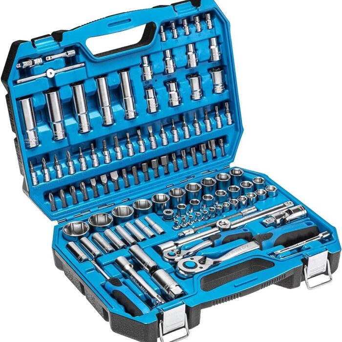 Socket Set 1/4 & 1/2in Drive Ratchet CrV 112pc