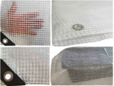 TRANSPARENT CLEAR Tarpaulin Heavy Duty Waterproof  Cover Tarp Ground Sheet Mesh - 9