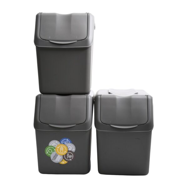 Recycling Bins Stackable 3 x 20L Set - Jumping Bugzy