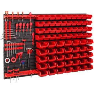 Tool Pegboard Wall Mounted with Storage Bins Set