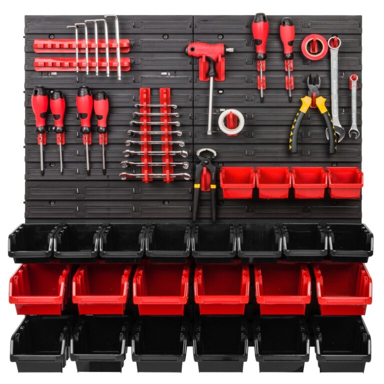 Tool Pegboard 772x780mm 48pc Kit XS+S+M Bins & Hooks