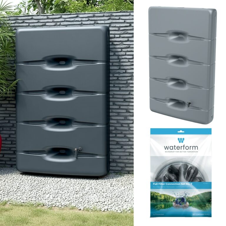 Slim Wall-Mounted Water Butt 400L with Connection Kit
