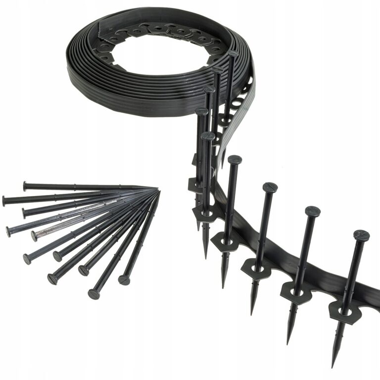 Flexible Lawn Edging Black with Fixing Pegs