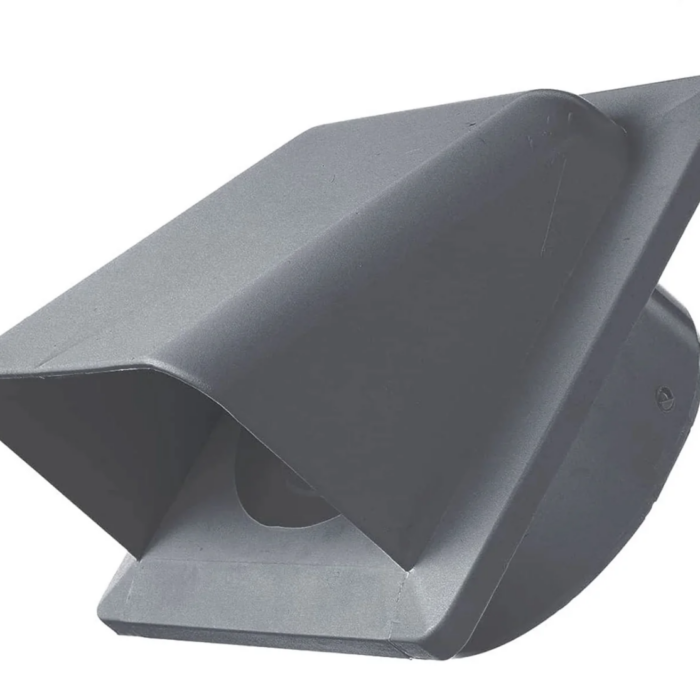 External Hooded Vent Cover Gravity Flap 100mm Grey