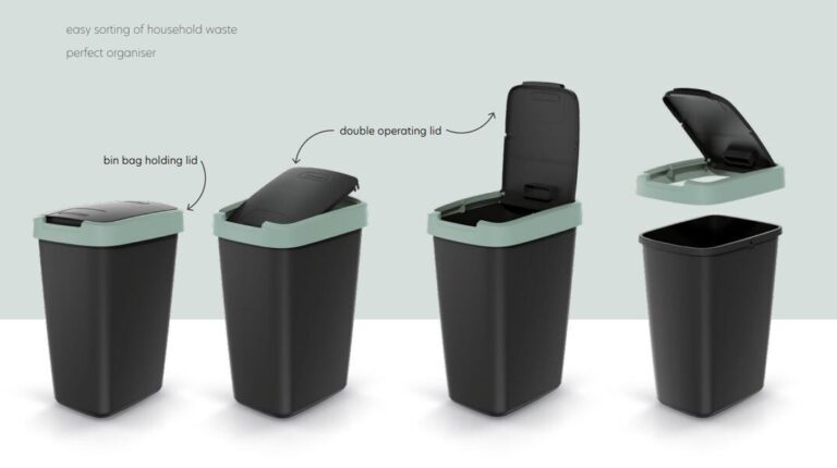 Lidded Waste Bin with Tilt Lid