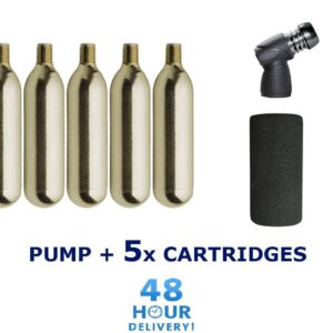 CO2 Tyre Inflator for Presta & Schrader + 5x 16g