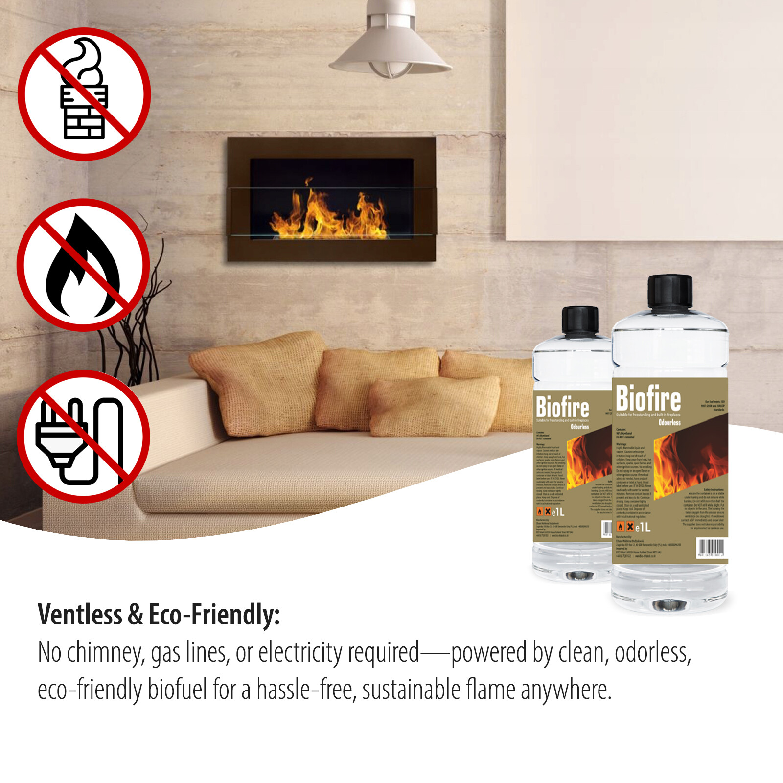 Bioethanol Wall Fireplace 650 x 400mm - Image 16