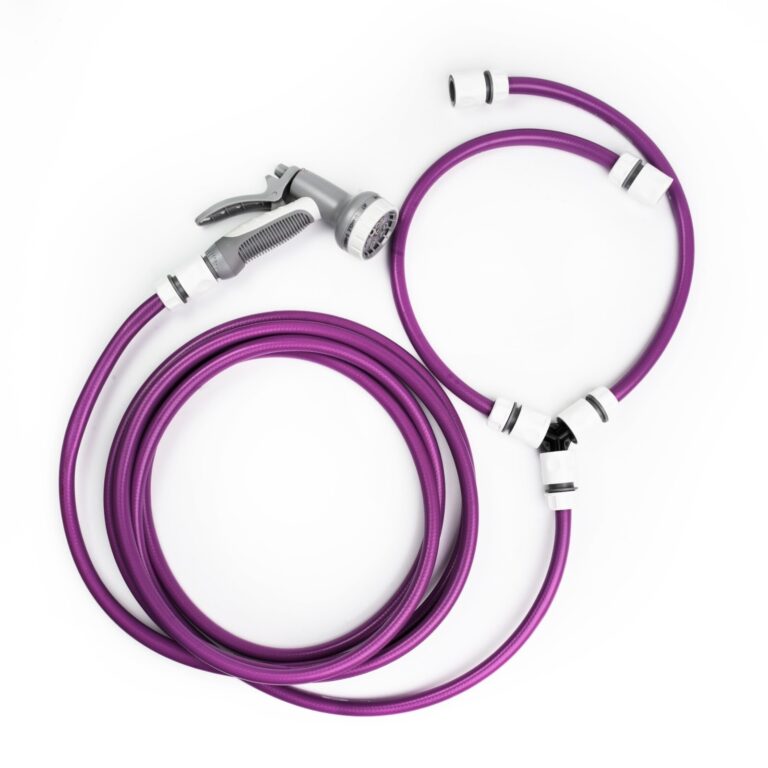 Dog Shower Kit Hot & Cold Splitter 5m Hose Purple