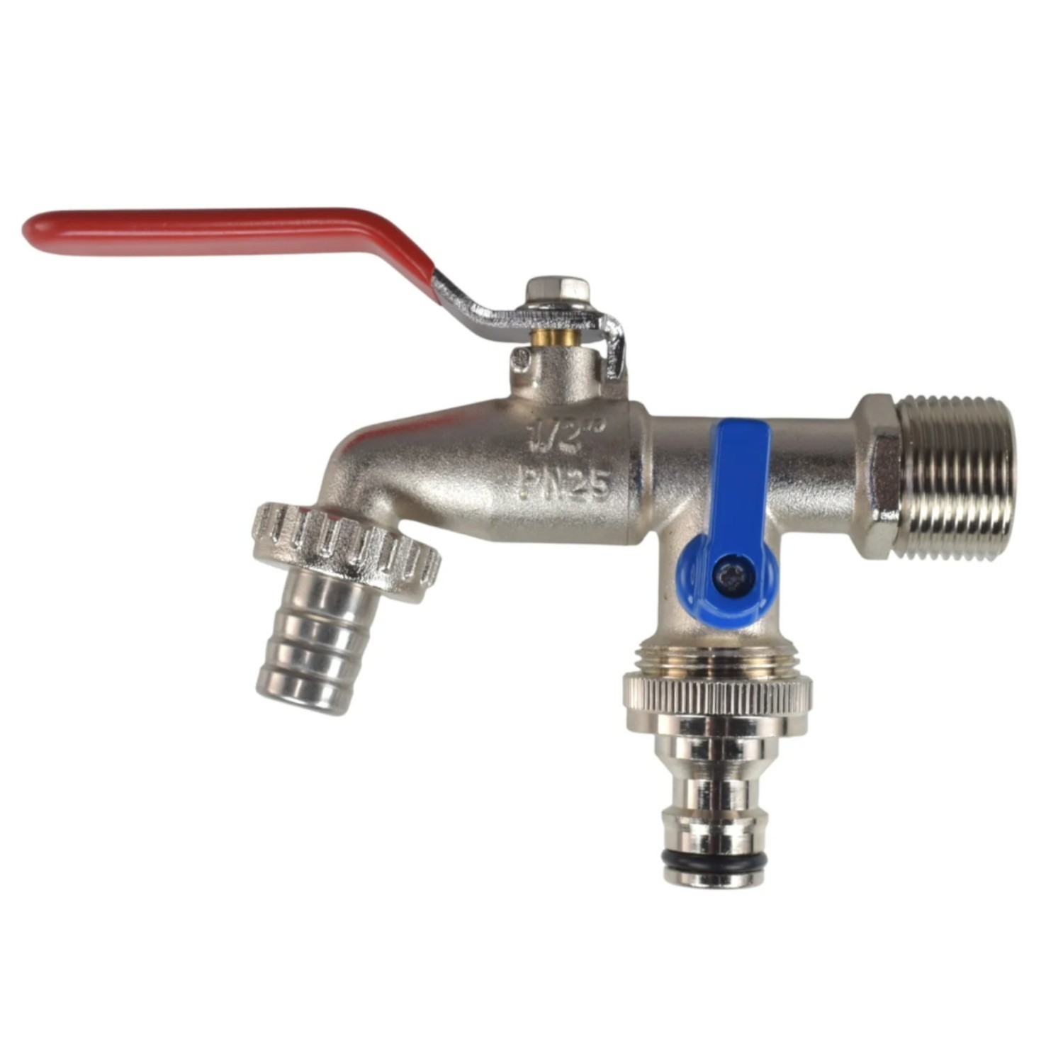 Double Lever Garden Tap with Hose Outlets Kit - Image 3