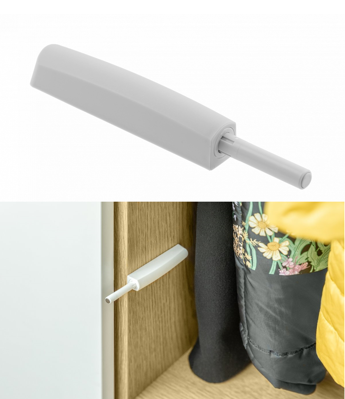 Push-to-Open Cabinet Door Catch with Rubber Tip