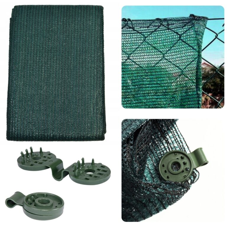 Garden Shade Netting Green 55% 60gsm with Fixing Clips
