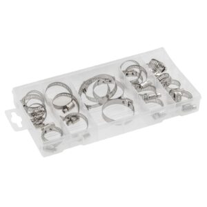 Hose Clips Worm Drive Galvanised Steel Set (40pc)