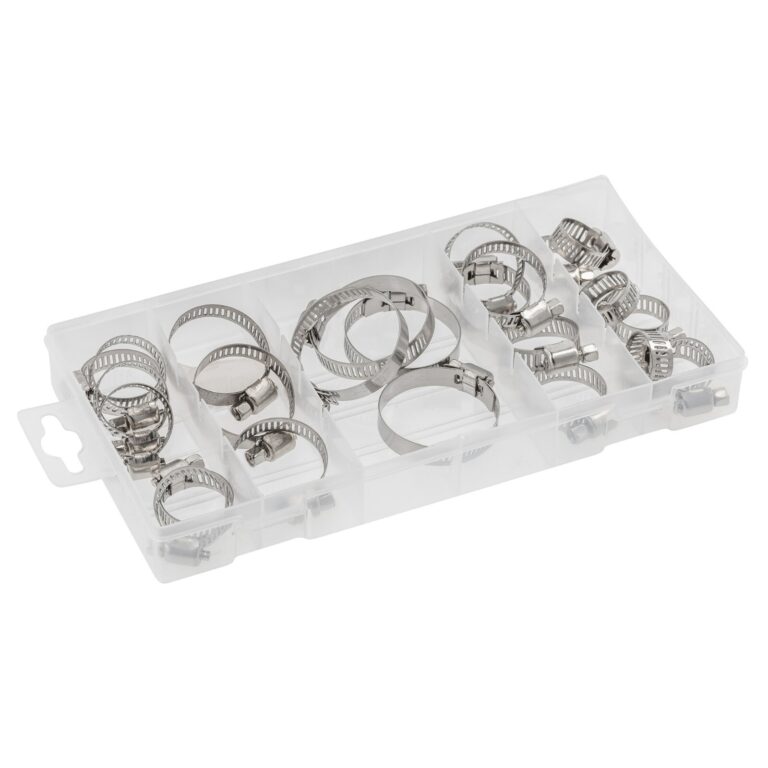 Worm Drive Hose Clips Galvanised Steel 40pc Kit