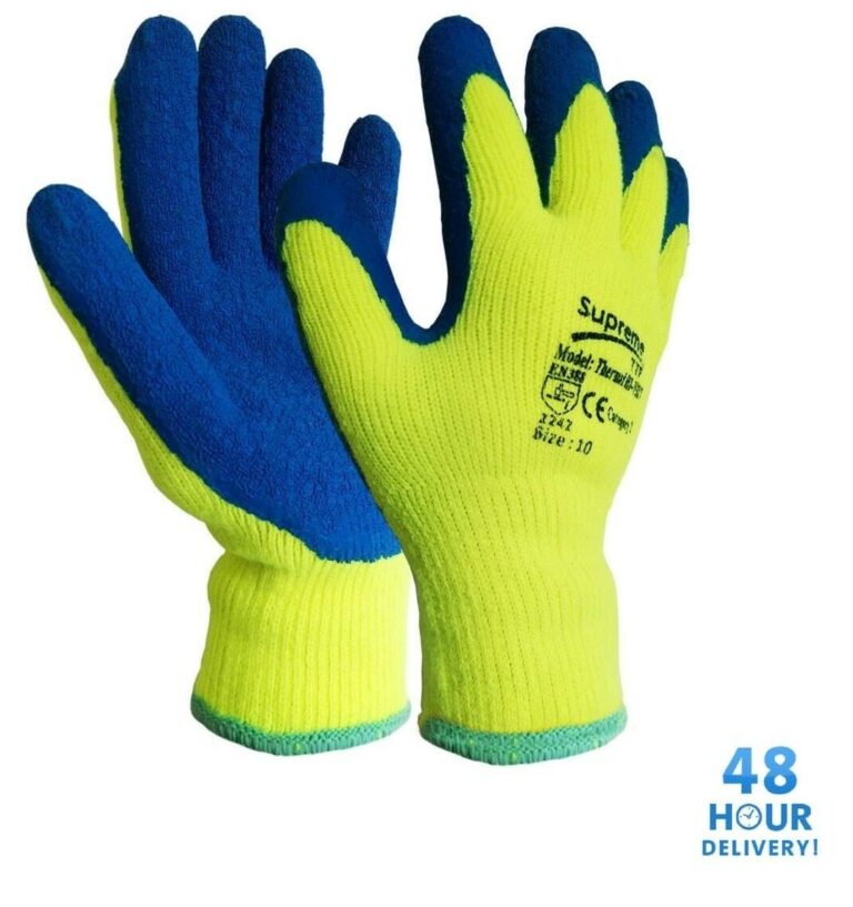 Latex Coated Work Gloves Hi Vis Thermal Lined