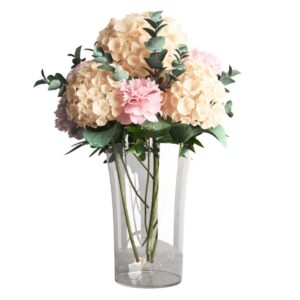 Clear Plastic Cylinder Flower Vase 18cm