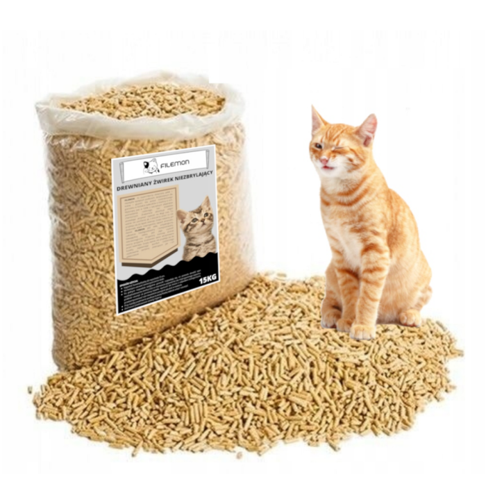 Wood Pellet Cat Litter Non-Clumping Low-Dust 30L 15kg