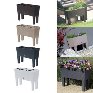 Raised Rattan-Effect Planter on Legs with Irrigation