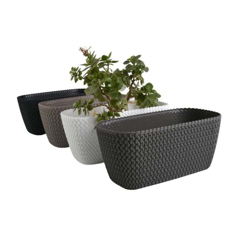 Rectangular Planter Trough Knit-Effect