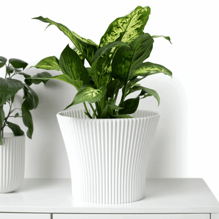Ribbed Round Plant Pot