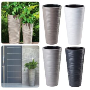 Tall Round Planter Pot with Insert Sahara Slim