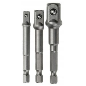 Socket Bit Adapter Set 1/4in Hex to 1/4, 3/8, 1/2