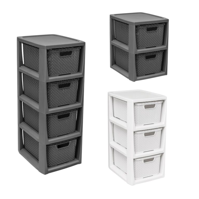 Rattan-Effect Storage Basket Tower