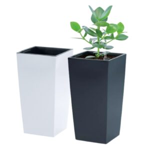 Tall Square Planter with Insert for Indoor/Outdoor