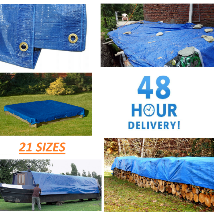 Blue Tarpaulin 50gsm Polypropylene with Eyelets