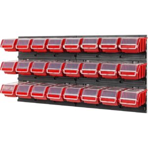 Tool Pegboard Wall Storage Kit with 24 Lidded Bins