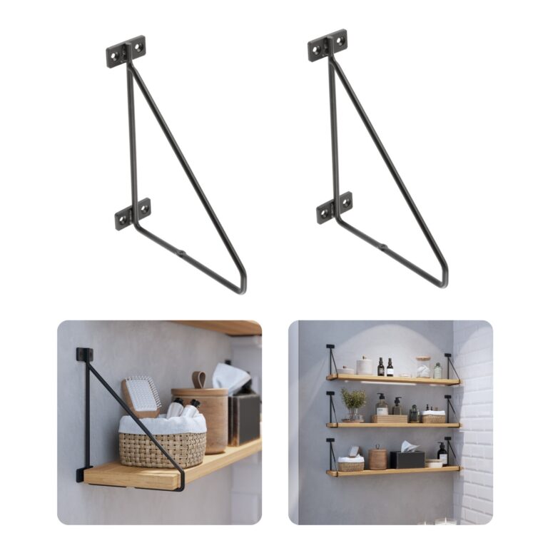 Triangular Shelf Support Brackets Steel Black 21cm Pack of 2
