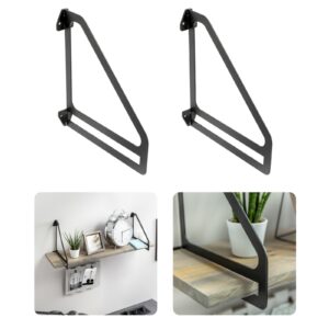 Wall Shelf Brackets Steel Triangle Matt Black (2)