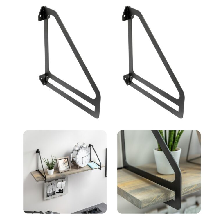 Triangular Shelf Support Brackets Steel Black 26cm Pack of 2