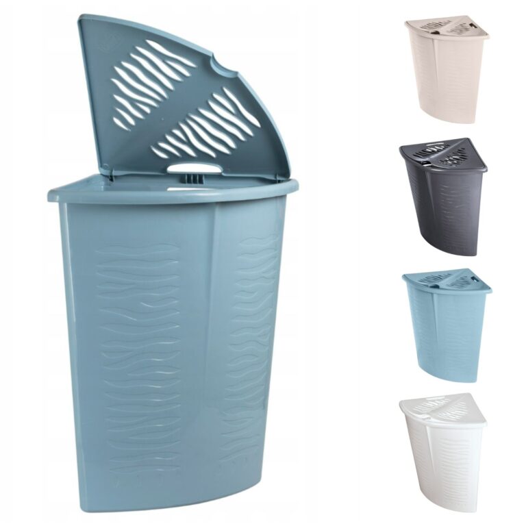 Corner Laundry Basket with Lid 45L