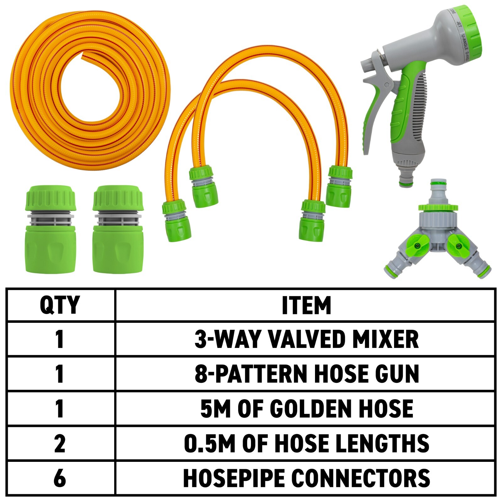 Dog Shower Kit Hot & Cold Splitter Valve 5m Hose Yellow - Image 9