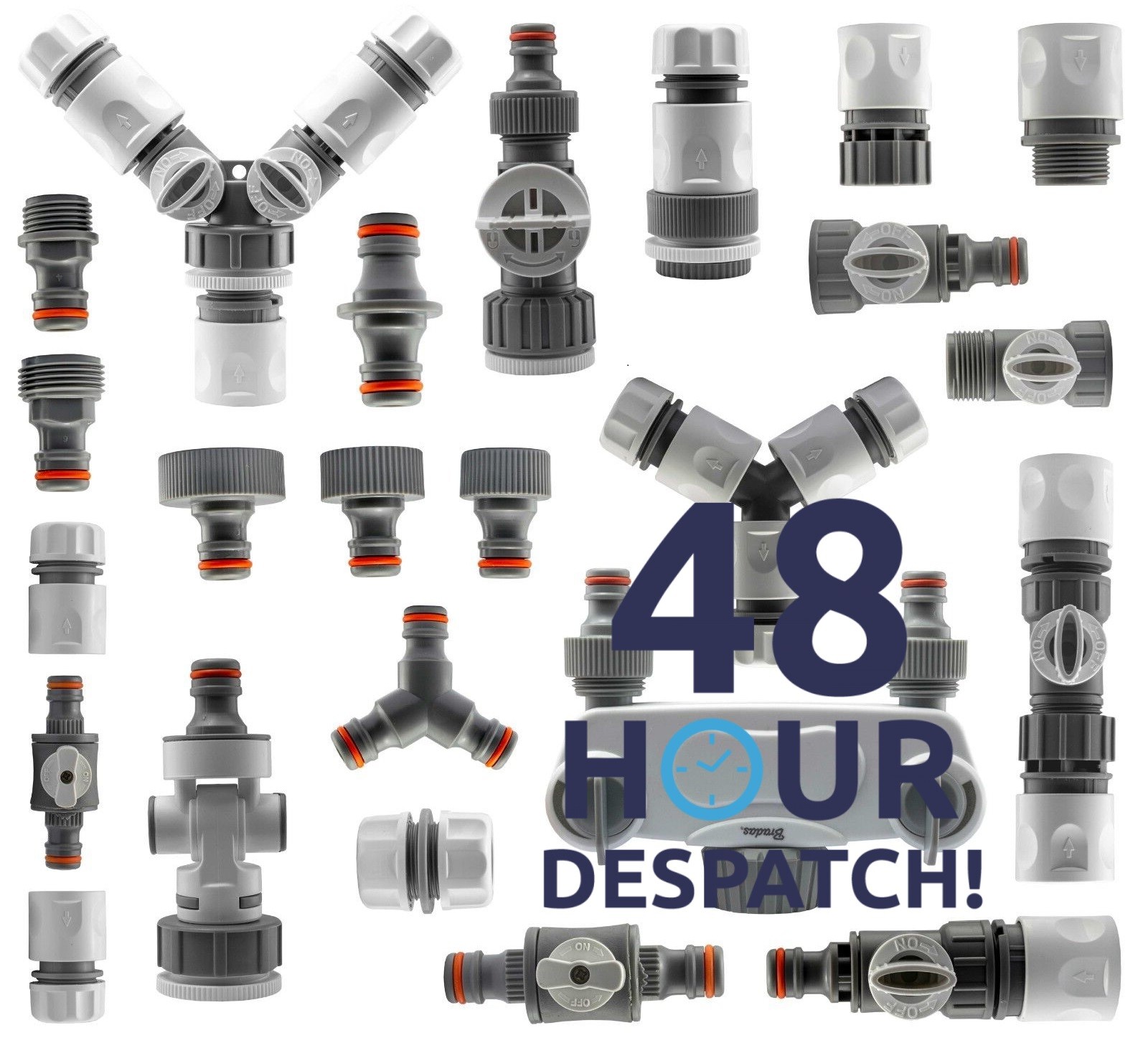 Garden Hose Fittings, Valves, Timers & Sprinklers