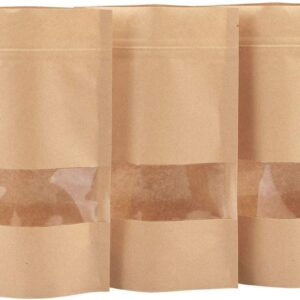 Kraft Paper Stand Up Pouch Bags with Window