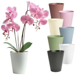 Orchid Pot Cover Matte Plastic Round 1.12L