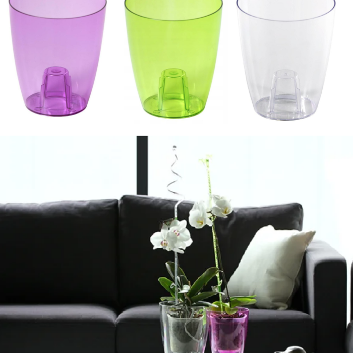 Oval Orchid Pot Transparent 13cm