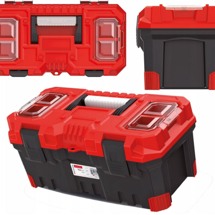Tool Box 49.6cm 15kg Lockable with 2 Lid Organisers