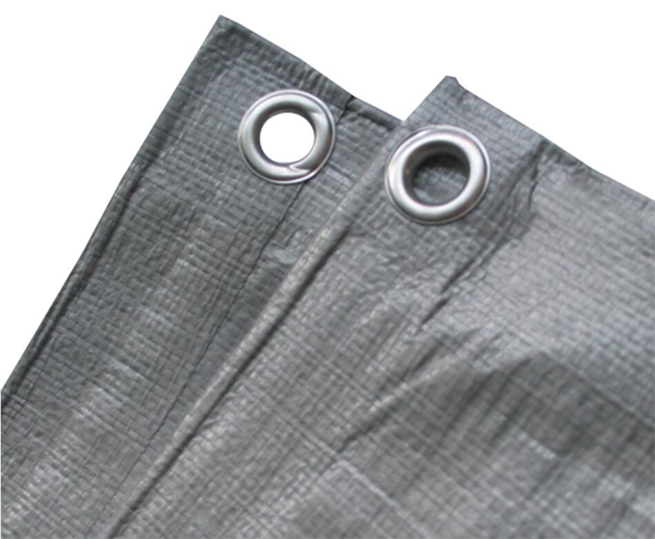 Grey Tarpaulin 80gsm Polypropylene with Eyelets - Image 3