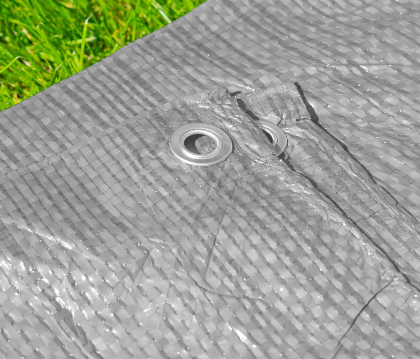 Grey Tarpaulin 80gsm Polypropylene with Eyelets - Image 9