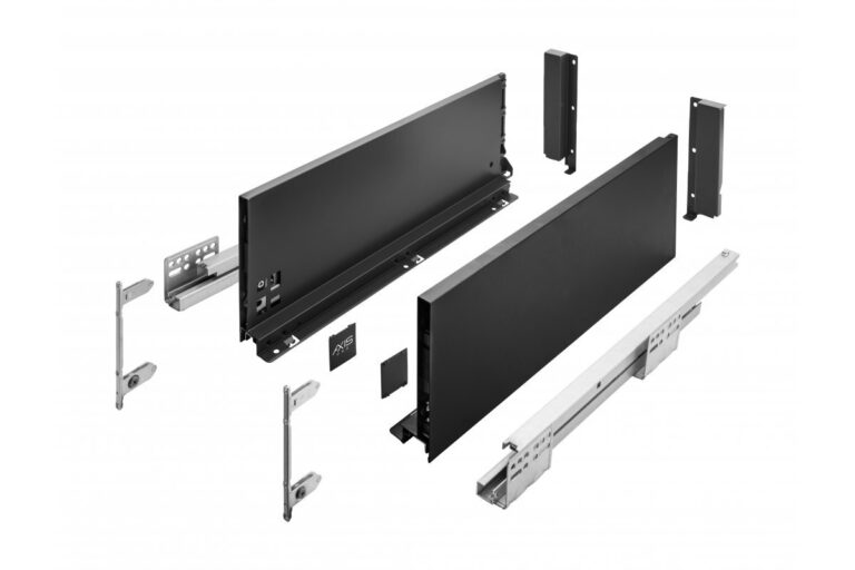 Dark AXIS PRO UltraSlim drawer sides with matching runners
