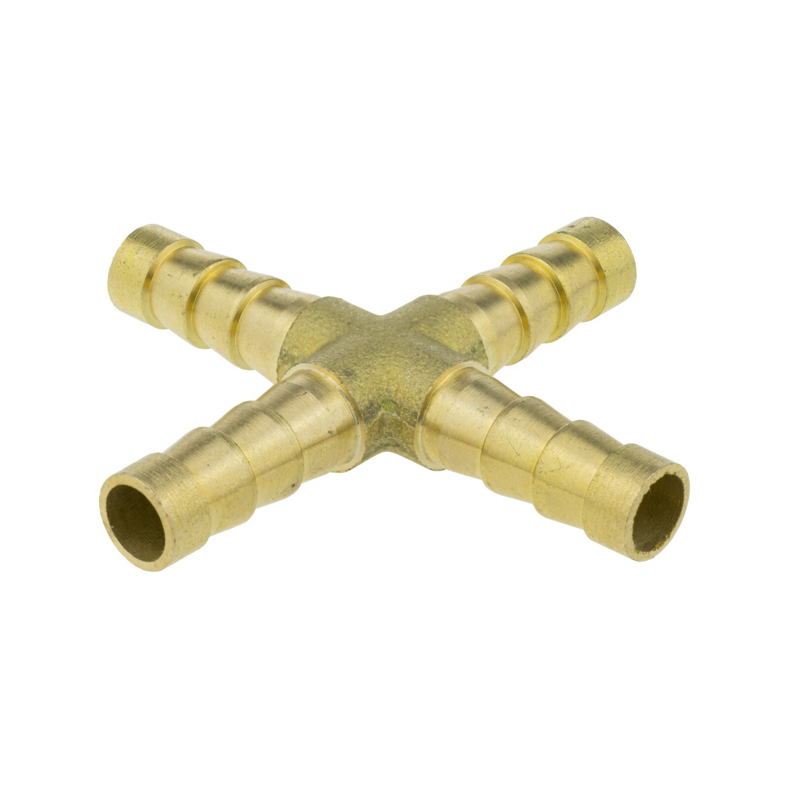 Brass Hose Joiner Cross 4-Way Barbed - Image 3