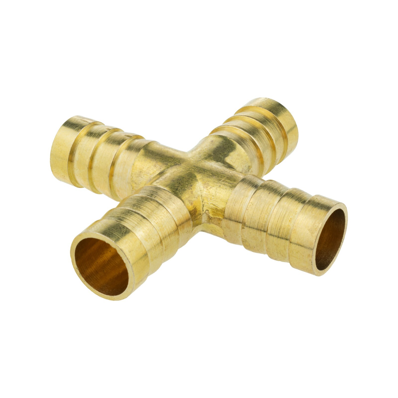 Brass Hose Joiner Cross 4-Way Barbed - Image 6