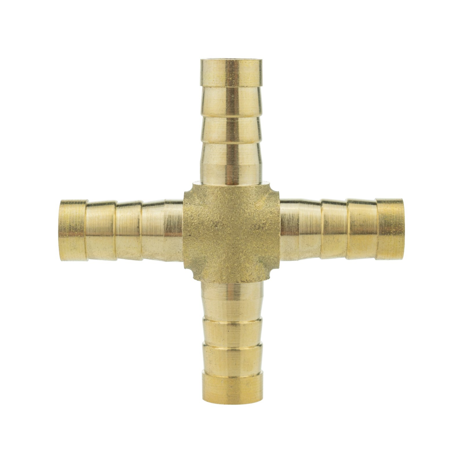 Brass Hose Joiner Cross 4-Way Barbed - Image 4