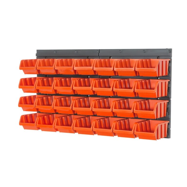 Tool Pegboard Red 690x385mm 2-Panel 28 Bins
