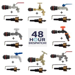 Water Butt Tap & BSP Adapter Kit with Drill Bit