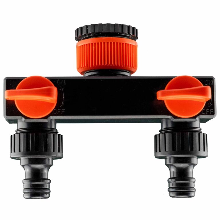 Tap Splitter 2-Way 1/2 & 3/4in BSP with Shut-Off Valves