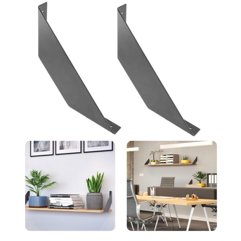Shelf Support Brackets Steel Black 20cm Pack of 2
